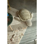 turtle green natural handcrafted woven floor pouf
