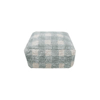 round blue floor pouf cotton