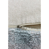 round blue floor pouf cotton
