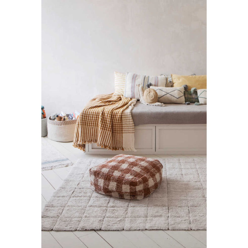 round toffee floor pouf cotton