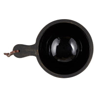 enamel black mango wood bowl handle