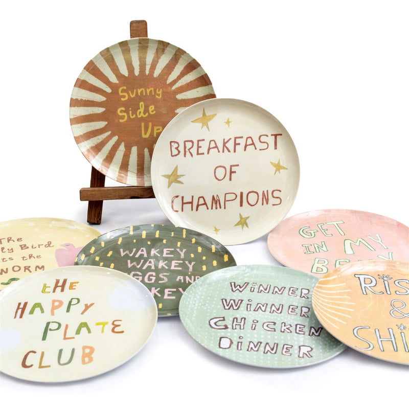 assorted melamine plates colorful quotes