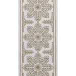 ivory linen blend drapes taupe floral embroidered edge