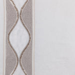 ivory linen blend curtain panels silver gold embroidered trim