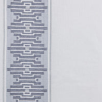 white linen blend curtain panels gray silver embroidered edge