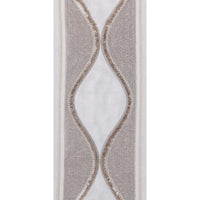 ivory linen blend curtain panels silver gold embroidered trim