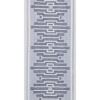 white linen blend curtain panels gray silver embroidered edge