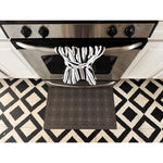 vinyl floor cloth black patterned mat
