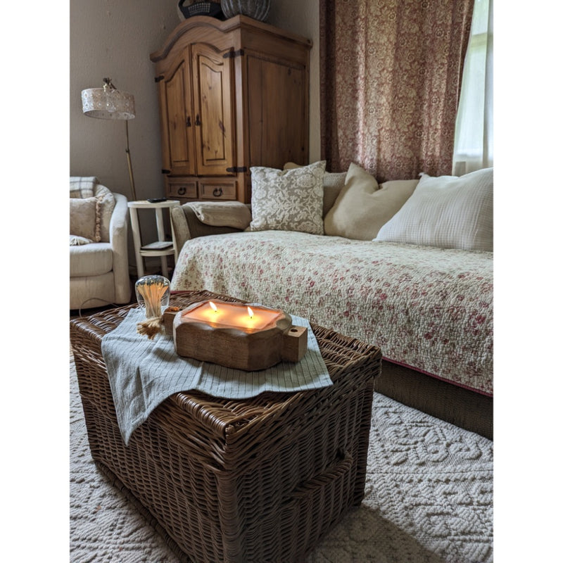 driftwood tray candle table match cloche