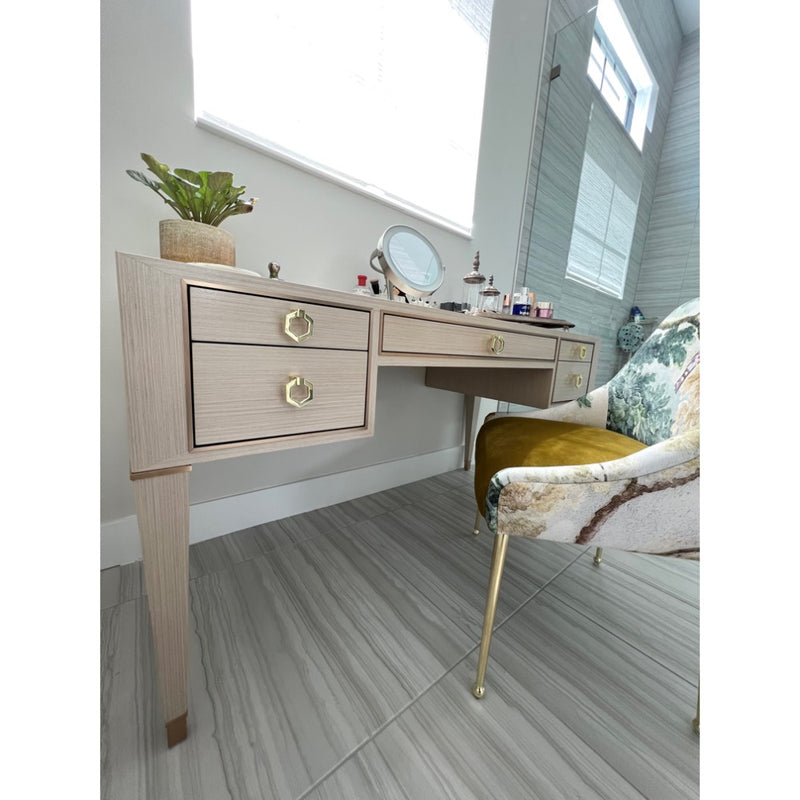 blanched oak morris desk vanity