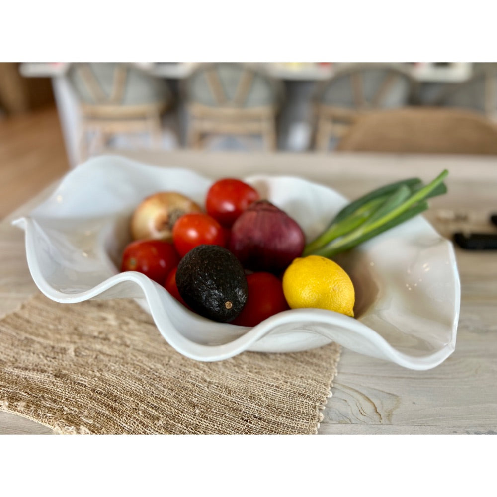 white wavy bowl melamine
