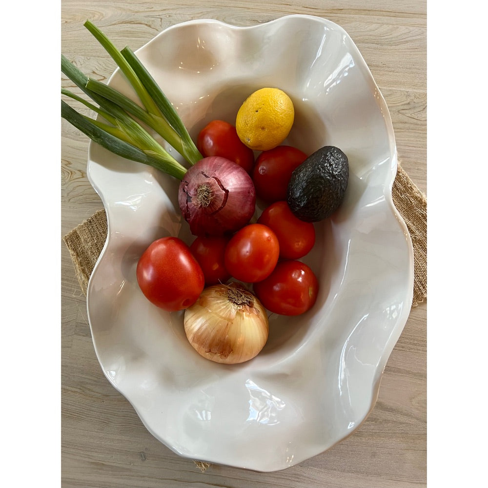 white wavy bowl melamine