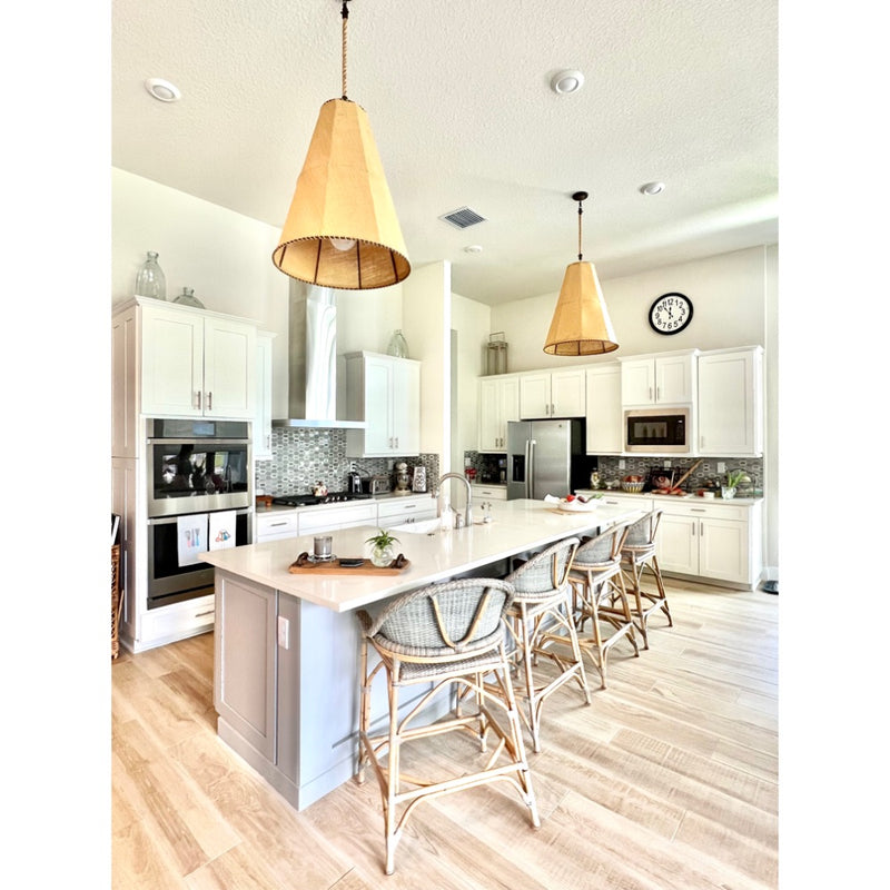 counter stool gray natural woven kitchen