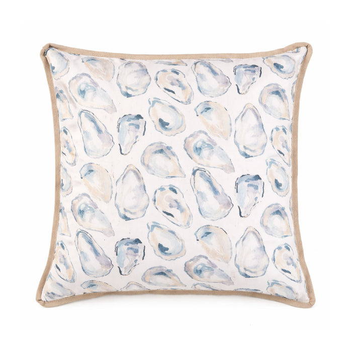 oyster 22" square pillow pastel blue natural linen