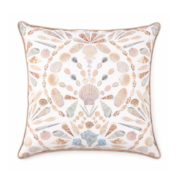 seashell 22" square pillow pastel natural linen