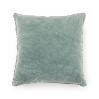 Sage Green Velvet Pom Pom 22" square Pillow 