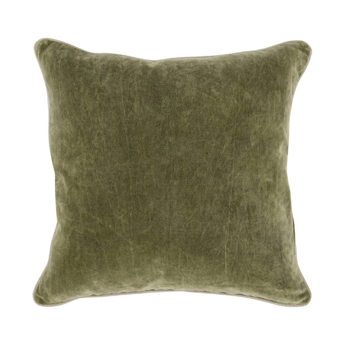 22" square throw pillows velvet moss set of two 