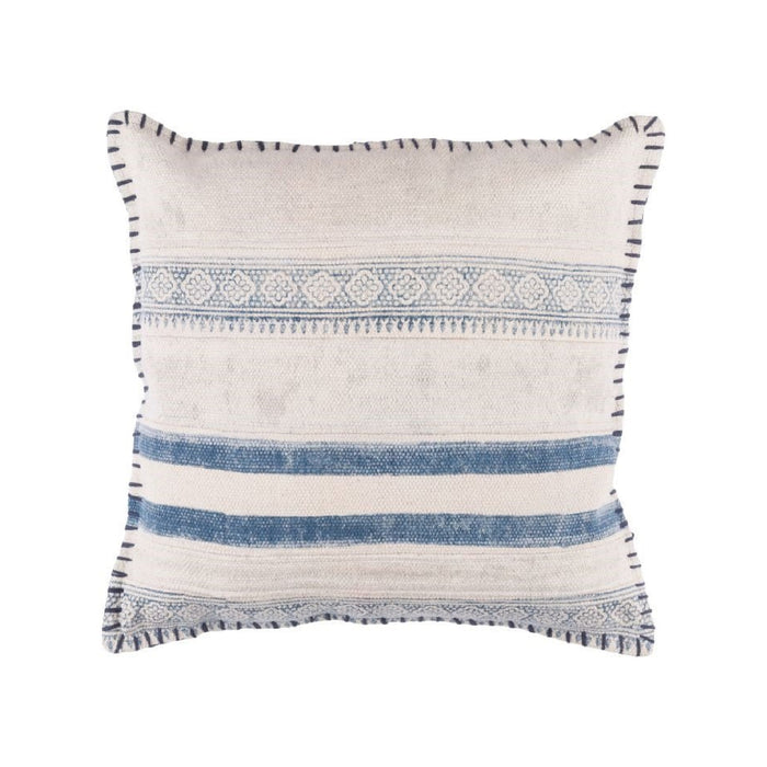 White and blue 20" Square pillow