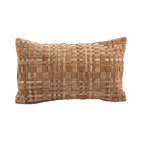 natural tan woven hair on hide lumbar pillow