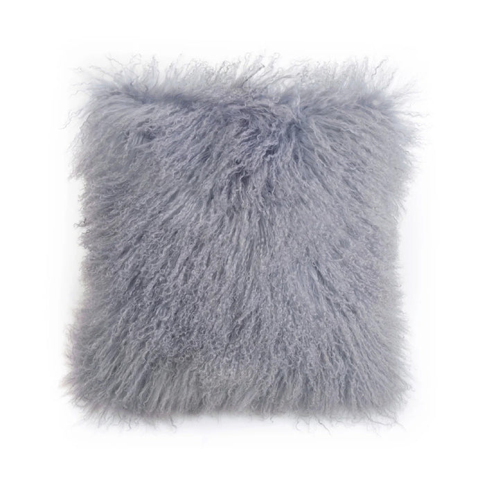 pillow longwool sheepskin 20" square gray
