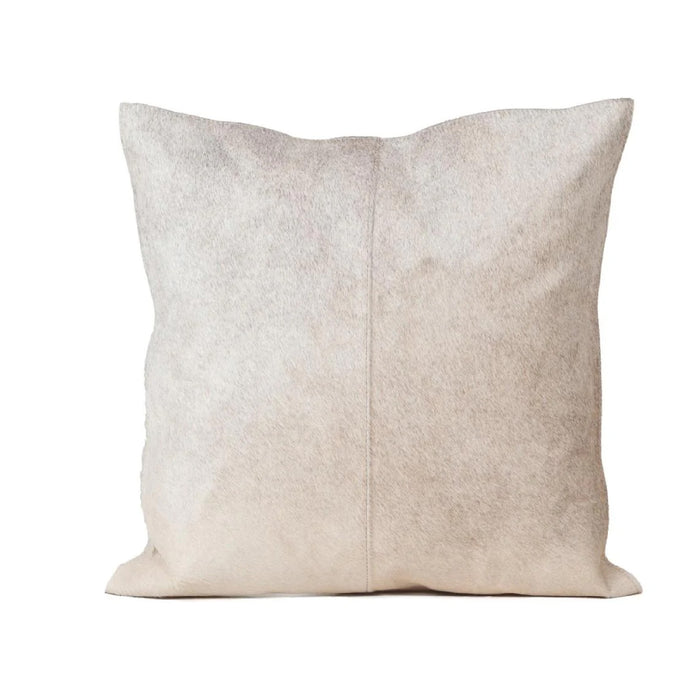 20" square grey beige cowhide pillow 