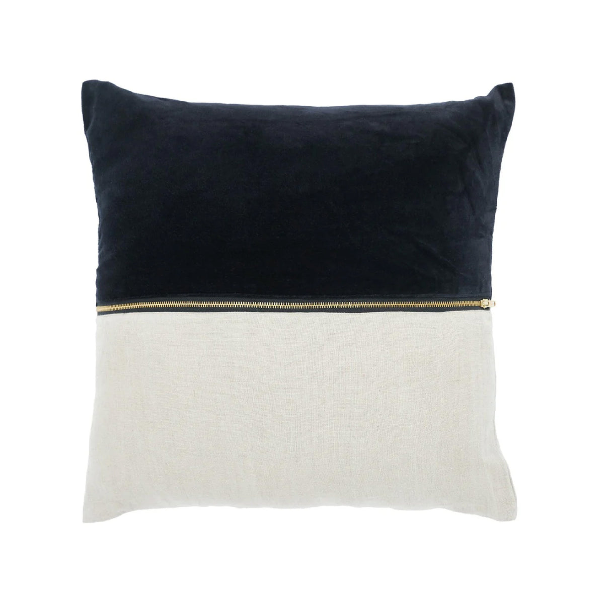 20" square throw pillow linen zipper black velvet 