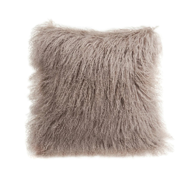 pillow longwool sheepskin 20" square tan