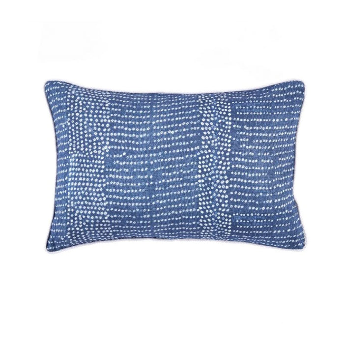 navy white lumbar pillow