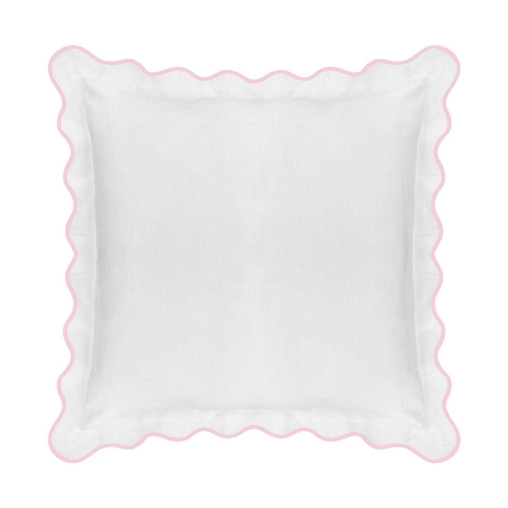 Laura Park Designs Scalloped Pink + White Euro Sham adds a chic accent to any girls room or bedding set.