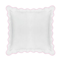Laura Park Designs Scalloped Pink + White Euro Sham adds a chic accent to any girls room or bedding set.