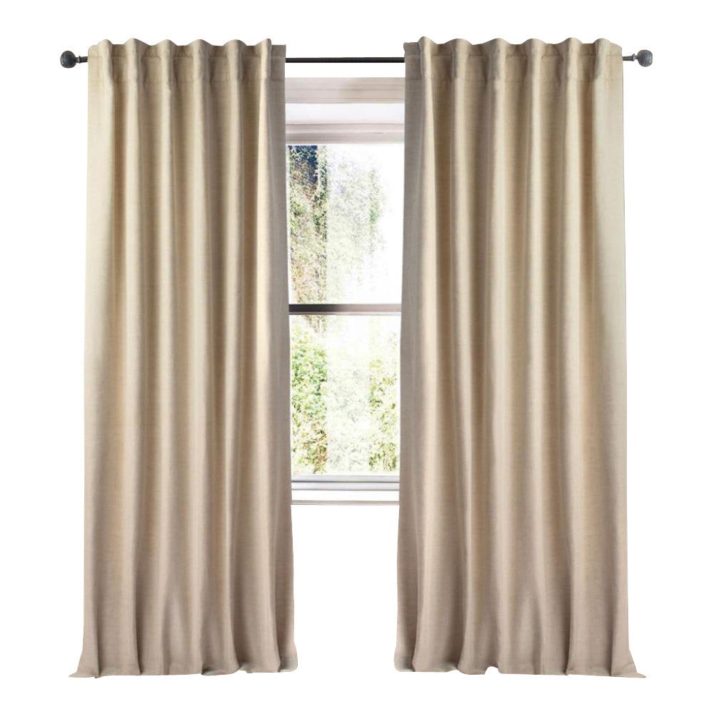 plain natural linen curtain panels