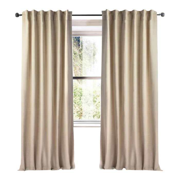 plain natural linen curtain panels