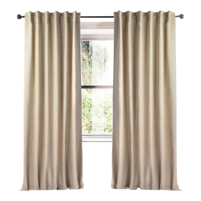 plain natural linen curtain panels