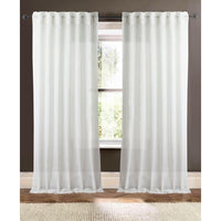 plain ivory linen sheer curtain panels