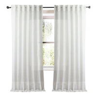 plain ivory linen sheer curtain panels