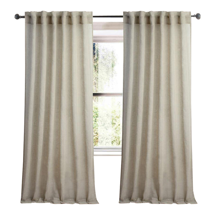 plain natural linen sheer curtain panels
