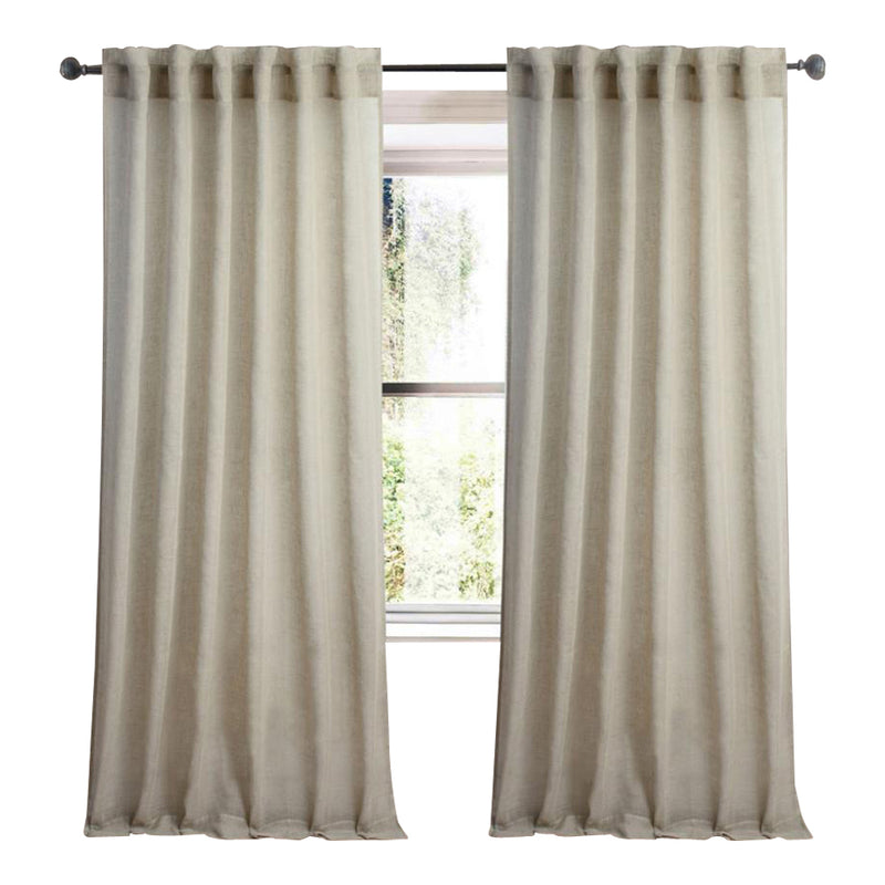 plain natural linen sheer curtain panels