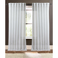 plain white linen sheer curtain panels