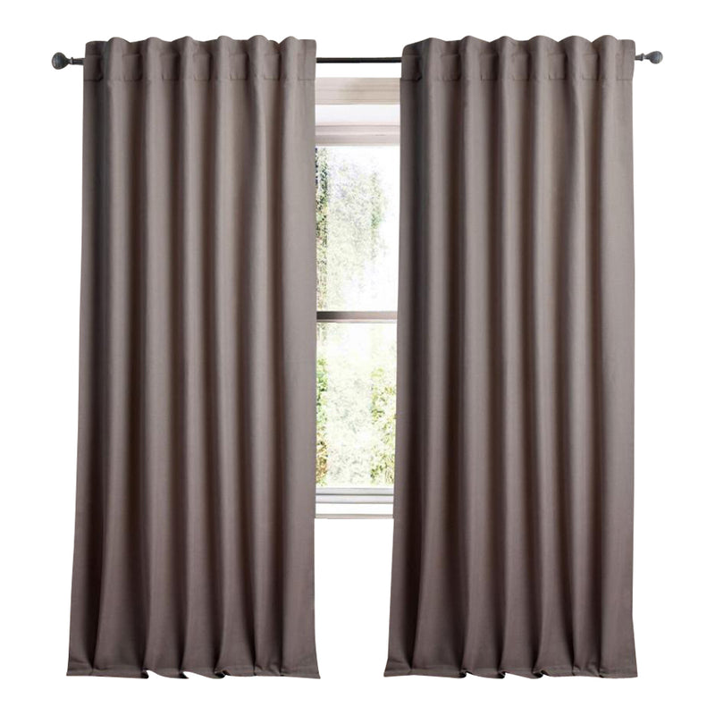 plain silver mink linen curtain panels