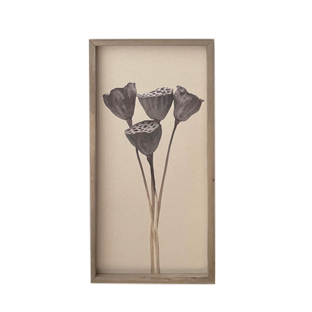 framed art botanical pods neutral