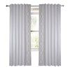 white linen blend curtain panels white and gold embroidered trim