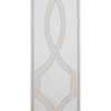 white linen blend curtain panels white and gold embroidered trim