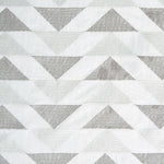 white linen blend curtain panels gray white triangle pattern