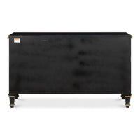 three door buffet powder black gold finish 