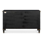 three door buffet powder black gold finish 
