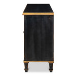 three door buffet powder black gold finish 