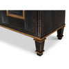 three door buffet powder black gold finish 