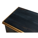 three door buffet powder black gold finish 