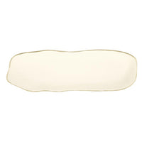 aluminum gold rimmed tray set cream 
