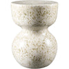 garden stool ceramic round outdoor safe cream sage